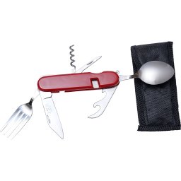 Briceag multifunctional cu tacamuri din inox si husa pentru camping Joker