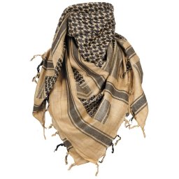 Shemagh MFH crem-negru din bumbac 100%, esarfa tactica 115 x 110 cm