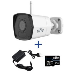 Sistem supraveghere UNV Wi‑Fi 2MP pentru exterior cu IR 30m si card 64GB