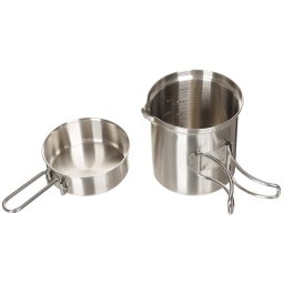 Set vase camping din otel inoxidabil Fox Outdoor, 2 piese, 2 persoane