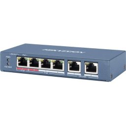 Switch PoE cu management Hikvision, 4 porturi, 300 m, DS-3E1106HP-EI