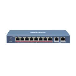 Switch PoE Hikvision cu 8 porturi 10/100 Mbps si 2 porturi Gigabit