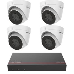 Kit supraveghere Hikvision cu 4 camere IP 2MP PoE si NVR SSD 1TB