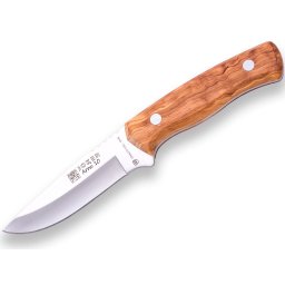 Cutit bushcraft Joker Arrui cu maner din lemn de maslin si teaca din piele