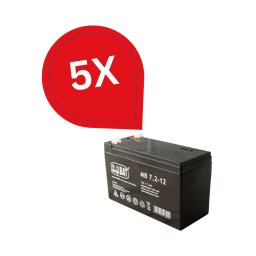 Pachet 5 acumulatori 12V 7Ah VRLA fara întretinere pentru UPS si sisteme backup