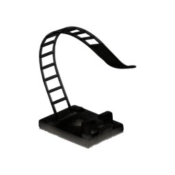 Suport cabluri autoadeziv ajustabil negru 25x18 mm, 100 buc