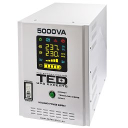 UPS 5000VA / 3500W cu sinus pur, runtime extins, 2 acumulatori externi