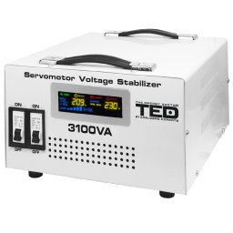 Stabilizator de tensiune 3100VA cu servomotor monofazat TED Electric