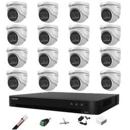 Sistem supraveghere interior Hikvision 16 camere 8MP, DVR 4K, IR 30m