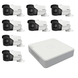 Sistem supraveghere Hikvision cu 8 camere 8MP 4 in 1, IR 60 m si DVR 4K
