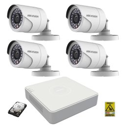 Kit supraveghere Hikvision Full HD 1080p cu 4 camere IR 20 m si HDD 1TB