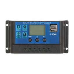 Controler de încarcare solar PWM 30A 12V/24V cu display si 2 porturi USB