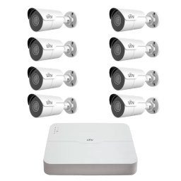 Sistem supraveghere IP UNV cu 8 camere 4MP PoE, audio si NVR 4K