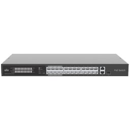 Switch PoE UNV cu 24 porturi, Gigabit uplink, Combo si putere 370W
