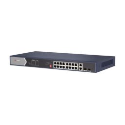 Switch PoE Gigabit Hikvision cu 16 porturi, 4 Hi-PoE si 2 porturi SFP
