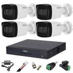 Sistem supraveghere Dahua 4 camere 8MP 4K, IR 80 m, microfon, DVR 4 canale
