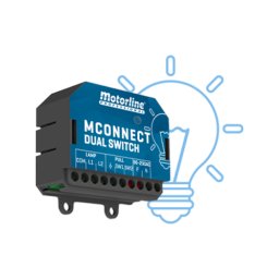 Modul de comanda lumini smart Wi-Fi dublu Motorline MCONNECT Dual Switch