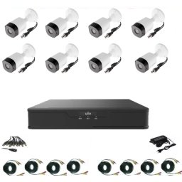 Sistem supraveghere video exterior cu 8 camere 2MP Full HD si XVR