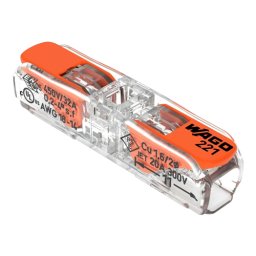 Conector derivatie in linie WAGO 221 pentru 2 fire, max. 4 mm², set 60 buc