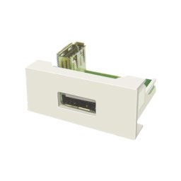 Priza USB modulara 1 modul alb RAL 9010 pentru canal cablu DLX