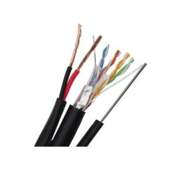 Cablu FTP Cat 5e cu sufa si alimentare 2x1 mm, rola 305 m