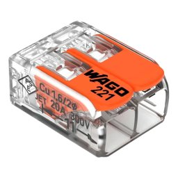 Conector derivatie 2 fire WAGO 221-412, max. 4 mm², set 100 buc
