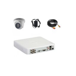Kit supraveghere video Hikvision interior cu 1 camera 2MP, DVR si IR 20 m