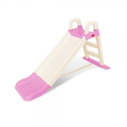 Tobogan pentru copii MyKids roz/alb, interior si exterior, 2+ ani