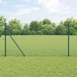 Plasa de gard verde din otel 10 x 1 m, ochiuri 16 x 16 mm, vidaXL