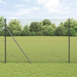 Gard din plasa de otel gri pentru exterior, 25 x 1,6 m, vidaXL
