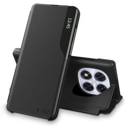 Husa Husă Tech-Protect Smart View pentru Xiaomi Redmi Note 14 Pro 5G / Poco X7 5G, clapetă cu fereastră, neagră