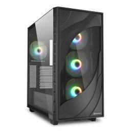 Carcasa Mid Tower Fara sursa Rebel C80G RGB Negru