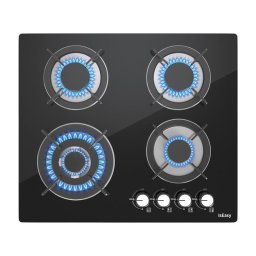 Plita Plita Gaz pe Sticla Incorporabila 4 Arzatoare 60 cm Alb, Timer Electronic, Protectie Copii