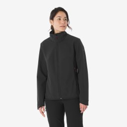 Geacă Softshell cu protecție împotriva vântului Trekking MT100 Negru Damă