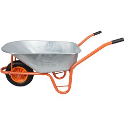 Roaba cu cuva zincata 100 l, roata cu camera 3.50-8, janta plastic, Evotools, model 100A,