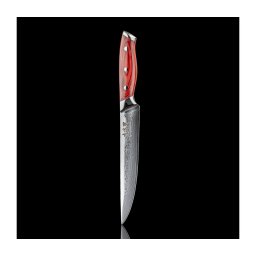 Gudaro - Cuțit de feliat KENSHO 8", oțel Damasc, 67 de straturi, lungime 20 cm