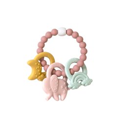 Jucarie senzoriala pentru dentitie din silicon, ele-fun pink