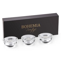 Bohemia Prestige - Set 3 Suporturi de lumanare din Cristal 9 cm