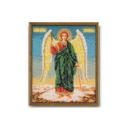 Set broderie cu margele cusute, Icoana ingerul pazitor, 18x22 cm