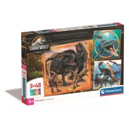 Clementoni: SuperColor Jurassic World - puzzle 3 x 48 piese