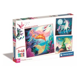 Clementoni: SuperColor creaturi fantastice - 3 x 48 piese