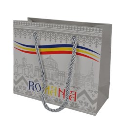 Punga medie pentru cadou - model ROMANIA - 23x18x10 cm