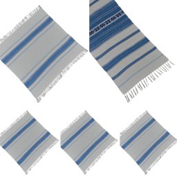 Set stergare traditionale pentru masa 6+1 (32x80 cm si 30x30 cm) - alb cu albastru