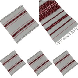 Set stergare traditionale pentru masa 6+1 (32x80 cm si 30x30 cm) - alb cu rosu