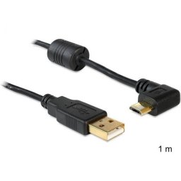 Cablu Delock USB-A tata la USB micro-B in unghi 90°, stanga/dreapta, economisire spatiu