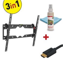 TILT FLAT/CURVED Suport TV MOUNT+SCREEN CLEANER, 29"-65", Capacitate max 50 kg,Vesa pana la 400x400mm,Negru