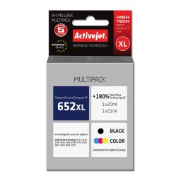 Activejet AH-M652RX ink for HP printer; HP 652 F6V25AE/F6V24AE replacement; Premium; 1 x 20 ml, 1 x 21 ml; black, color