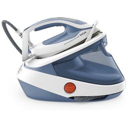 Fier de calcat Pro Express Umtimate GV9710E0, 3000W, capacitate rezervar 1.2 l, jet de abur 580 g /min, 7.6 bar, abur vertical, talpa Durilium Airglide Autoclean Ultra Thin, albastru