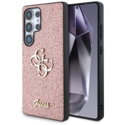 Husa Husa pentru Samsung Galaxy S25 Ultra - Guess Glitter Script Big 4G Logo (GUHCS25LHG4SGP) - Pink