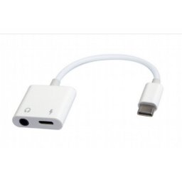 ADAPTOR audio GEMBIRD stereo (USB Type-C T la 1 x 3.5 mm jack 4-pin M), alimentare suplimentara USB-C, 0.1M, alb, "A-CM-3.5FP-01" (timbru verde 0.08 lei)